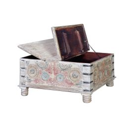 GINER Y COLOMER Mesa de Café Madera de Mango Multicolor 90x90 cm