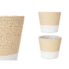 Ibergarden Macetero Cuadrado de Cuerda y Plástico para Plantas, 16x16x14.5 cm, Blanco Natural (24 Unidades) Precio: 60.78999949. SKU: S3610242