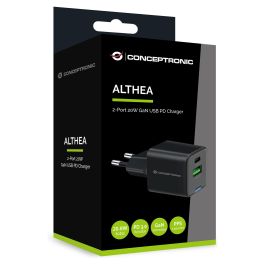 Conceptronic ALTHEA15B Cargador de Pared 20W Negro Universal, Carga 2 Dispositivos