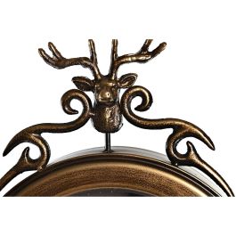 DKD Home Decor Reloj de Pared Neoclásico Dorado y Negro de Hierro y Cristal con Péndulo 7.5x57.5x27cm (2 Unidades) Pila AA