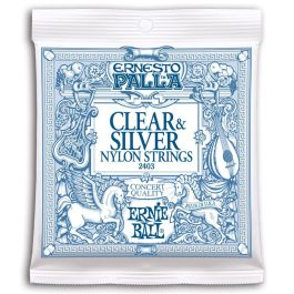 ERNIEBALL Set Cuerdas Guitarra Clásica Nylon Clear & Silver Ernesto Palla Ernieball Tensión Normal/Media Precio: 10.95000027. SKU: B18ZSTA4EE