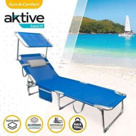 Tumbona plegable aluminio con parasol, almohada y bolsillo modelo gomera 188x58x30/69cm Tumbona plegable aluminio con parasol, almohada y bolsillo modelo gomera 188x58x30/69cm