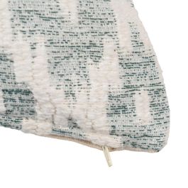 Cojín Blanco-Verde Algodón Decoración 40 X 60 cm