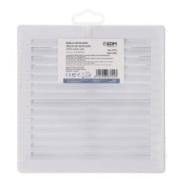 Edm Rejilla ventilación cuadrada empotrable ajustable ø 80-150 mm con mosquitera ABS blanca 170x170x11,5mm