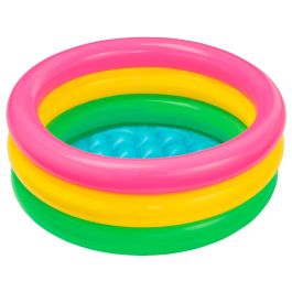 Piscina hinchable 3 aros colores con suelo hinchable (capacidad 28 litros) (1/3 años)61x22 cm - modelos surtidos Precio: 3.9688. SKU: B16ZVG867A
