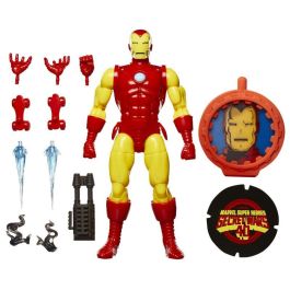 Hasbro Figura Iron Man Secret Wars Marvel Legends Series 15cm Articulada con Escudo y Accesorios Los Vengadores Retro
