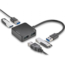 NGS IHUB3.0Tiny/ IHUB3.0TINY - Hub USB 3.0 de 4 Puertos, Alta Velocidad 5Gbps, Compatible USB 3.0/2.0/1.1 para PC/MAC