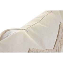 DKD Home Decor Cojín Urban de Poliéster Crudo 45 x 45 cm (Pack de 2) con Cremallera y Aplicaciones