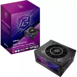 ASRock Fuente de Alimentación PG-1600G, 1600W, 80 PLUS Gold, Modular, PCI-E 5.1 (12+4pin)x2, PCI-E (6+2 pin)x8, SATA (5 pin)x12, 90-UXP160-GFEAAB