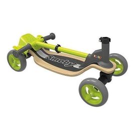 Patín de madera SMOBY de 4 ruedas - Manillar ajustable - Plegable