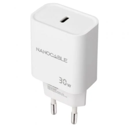 NANO CABLE Cargador USB Pared 10.10.2009 USB-C/PD 30W Blanco Precio: 4.88999962. SKU: B1BL38RD8E