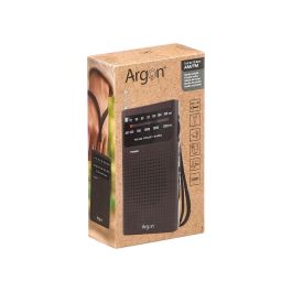 Argon Radio de Bolsillo Am Fm Negra 12.8x6.6x2.3 cm con Pilas AA