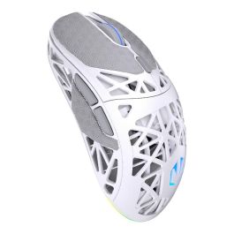 Endorfy LIV Plus Wireless Onyx White - Ratón Gaming Ambidiestro Óptico Inalámbrico Bluetooth 26000 DPI 6 Botones Programables RGB Blanco