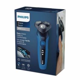 Philips SHAVER Series 5000 S5466/17 Afeitadora Eléctrica Rotativa, Uso en Seco y Húmedo, Recortadora Integrada, Negro/Azul