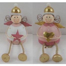 DKD Home Decor Figura Navidad Fantasía Hada Metal Blanco Rosa, Adorno Decorativo 6.5x11x9 cm (Pack 6 Unidades) Precio: 18.12096. SKU: B1HEFH5APL