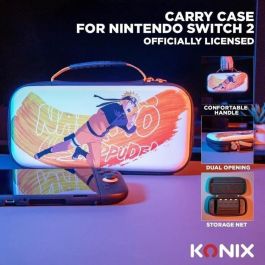 Konix Estuche Protector y de Transporte para Nintendo Switch 2 - Naruto Shippuden - Almacenamiento Accesorios - Motivo Naruto - Blanco