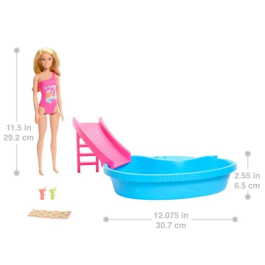 Barbie Muñeca Rubia Con Piscina HRJ74 Mattel