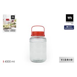 La Mediterranea Tarro de Vidrio con Tapa y Asa 4000 ml – 17.3x17.3x27 cm (4 Unidades) Precio: 18.49999976. SKU: B12YZBN8AP