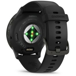 Reloj GPS conectado - GARMIN - Venu 3 - WiFi - 35,4 mm (1.4) - Acero gris, caja negra y correa de silicona negra