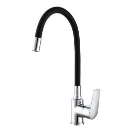 Grifo cocina monomando baiona caño flexible negro