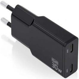 AISENS - CARGADOR GaN ULTRA DELGADO 30W, 2xUSB-C PD3.0 QC4.0, NEGRO Precio: 8.49999953. SKU: B1ALVW4EXZ