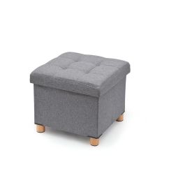 Domo Pack Living Puf almacenaje gris con patas de madera 38x38x34 cm, tela Precio: 38.89000016. SKU: S7905978