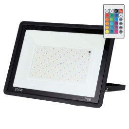 Proyector Foco LED RGBW Multicolores 200W Exterior IP65 con Mando a Distancia y Ángulo 120° HO-ICRGBFL-200W Precio: 34.89999975. SKU: B1ASC7TGHN