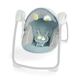 Ingenuity ING74451169050 Columpio Portátil Sun Valley Canopy con Toldo, 2 Juguetes, Asiento Reclinable 2 Posiciones, Unisex, 0-9 meses, Gris