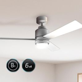 Cecotec 05835 Ventilador de Techo con Aspas, Acero Inoxidable, Iluminación LED, 1220mm, 30W