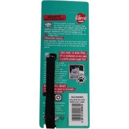 Aime AIM3281019020655 Collar para Gato Terciopelo Negro Nylon Estampado Rojo Blanco Cascabel Plateado