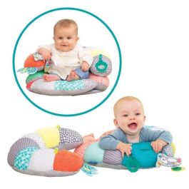 Infantino Cojín de actividad Tummy Time 2 en 1 para bebés de 0 a 18 meses, desarrollo muscular, Gris y Multicolor Infantino Cojín de actividad Tummy Time 2 en 1 para bebés de 0 a 18 meses, desarrollo muscular, Gris y Multicolor