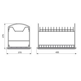 Emuca Escurreplatos para encimera Suprastar, 435x270x275mm, Acero, Cromado