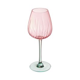 Cristal d'Arques Copas Swirly Spring - Pack 4 Copas de Cristal Rosa, 47 cL, Fabricado en Francia, Libre de Cadmio y Plomo