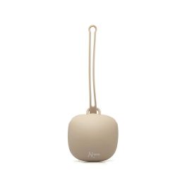 KioKids Portachupetes de Silicona Beige Higiénico y Seguro con Lazo para Colgar | Capacidad 1 Chupete | Para Bebés +0 Meses