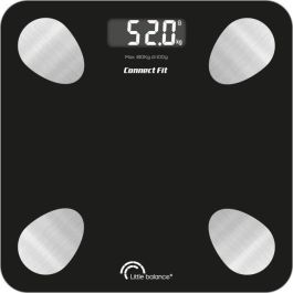 Báscula personal - LITTLE BALANCE - 8685 - Kit Connect fit duo - Pilas - Medidor de impedancia + cuerda para saltar conectada - 190 kg/100 g - Negra