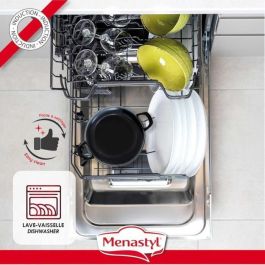 THEKITCHENETTE 3645567 Olla para mejillones 2.7L Acero Esmaltado Negro, Tapa Reversible Plato/Conchas, Todas Fuentes de Calor Inducción 20cm