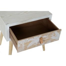 Mesita De Noche Tropical DKD Home Decor Blanco Natural 35 x 51 x 48 cm