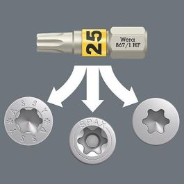 Wera 05057436001 Bit-Check 30 Wood. Juego de 29 puntas Phillips, Pozidriv y Torx. Con unidad de 1/4"