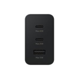 Samsung EP-T6530NBEGEU Cargador de Pared 65W Triple Puerto para Carga Rápida con 2x USB-C y 1x USB-A Negro