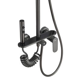 Columna de Ducha Fontastock Gris Acero Inoxidable ABS H 1/2" Grifo Monomando