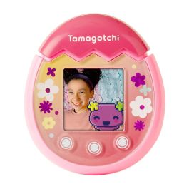 BANDAI AUC3296580429011 Tamagotchi PIX Floral Rosa - Mascota Virtual Electrónica con Pantalla a Color, Botones Táctiles, Juegos y Cámara