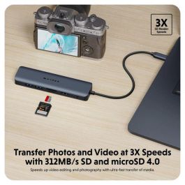 HYPER HD4003GL hub de interfaz USB 3.2 Gen 1 (3.1 Gen 1) Type-C 10000 Mbit/s Azul, Gris HYPER HD4003GL hub de interfaz USB 3.2 Gen 1 (3.1 Gen 1) Type-C 10000 Mbit/s Azul, Gris