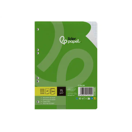 Liderpapel Recambio A5 100 Hojas 75gr Cuadro 3mm Con Margen 6 Taladros