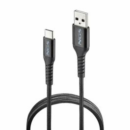 NGS KNOT-AC Cable USB 2.0 A a Tipo-C, Carga Rápida 12W, Datos 480Mbps, 1 metro, Trenzado Negro
