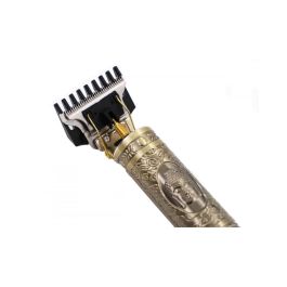 Thulos TH-CP112 Cortapelos Estilo Vintage, Cuerpo de Metal y Cuchilla de Acero de Carbono, Recortadora de Barba y Pelo Profesional Recargable