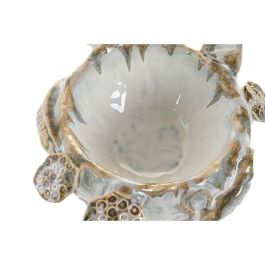 DKD Home Decor Centro de Mesa Shabby Chic Blanco y Azul de Cerámica 25 x 13 x 28 cm