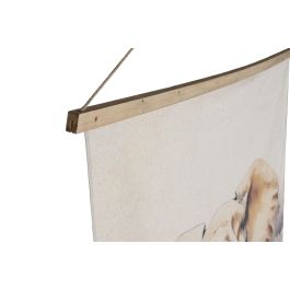 DKD Home Decor Lienzo Colonial Elefante Lino Abeto Beige 160 x 125 cm (4 Unidades)