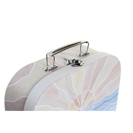 DKD Home Decor Caja Playa 23 Ambiente Kids Multicolor Set 3 Piezas 28 x 9.5 x 20 cm Carton Metal