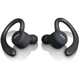 Lenco EPB-460BK Auriculares Bluetooth TWS Deportivos con Micrófono IPX5 Negro - 60h autonomía