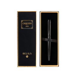 Belius Origen 1995 Roller Aluminio Textura Cepillada Color Negro Tinta Negra 0.7 mm Caja Diseño